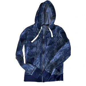 Express Snakeskin Print Black Gray Hoodie Hooded Sweatshirt Sz XS